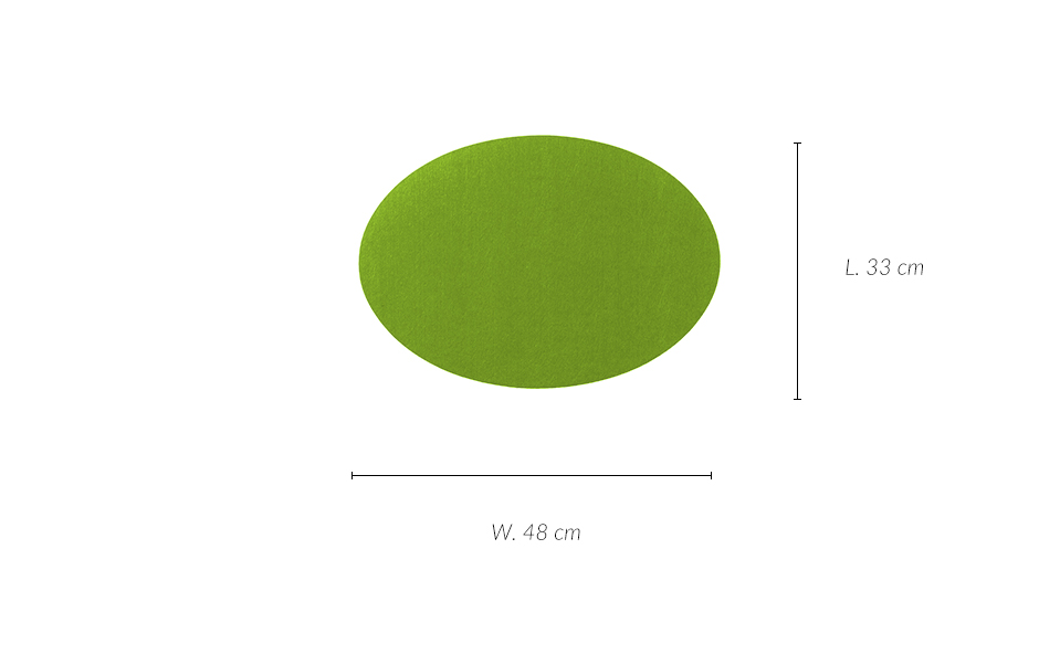 Oval Placemat, 33 x 48cm, Lime, 709655