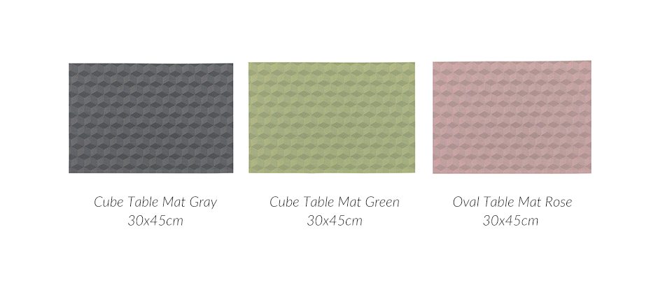 Cubes Placemat, 30 x 45cm, Grey, 722650