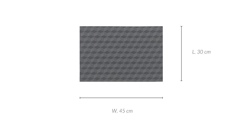 Cubes Placemat, 30 x 45cm, Grey, 722650
