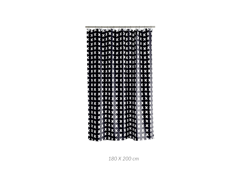 Stitches Shower Curtain, 180 x 200cm, Black, 722667