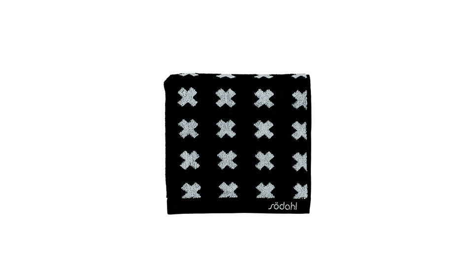 Stitches Towel, 50 x 100cm, Black / White, 722672