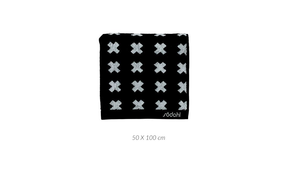 Stitches Towel, 50 x 100cm, Black / White, 722672