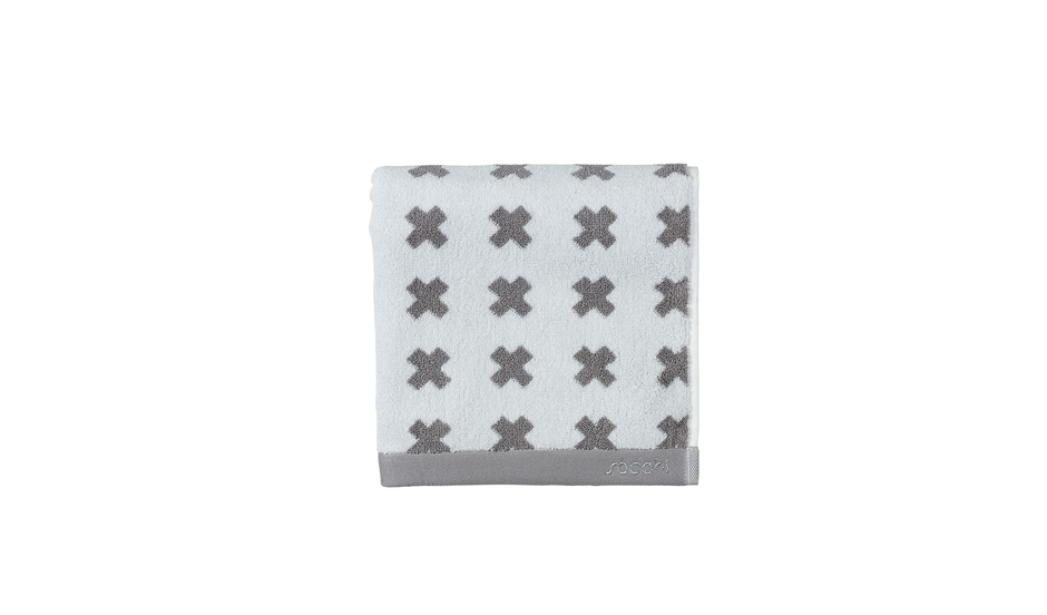 Stitches Towel, 70 x 140cm, Grey / White, 722675