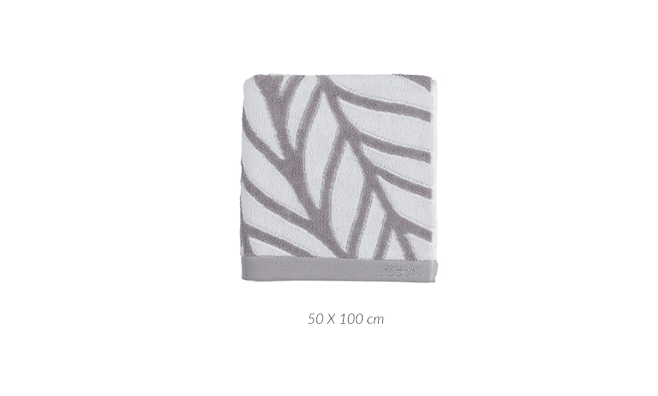 Palm Knit Towel, 50 x 100cm, Grey / White, 722676