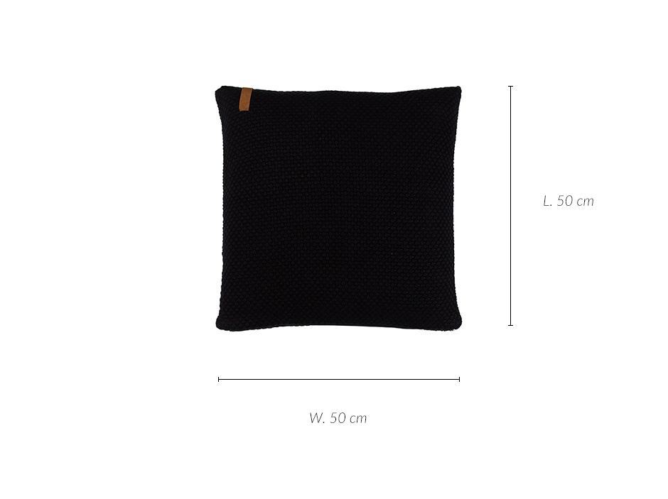 Sailor Knit Cushion, 50 x 50cm, Black, 722721