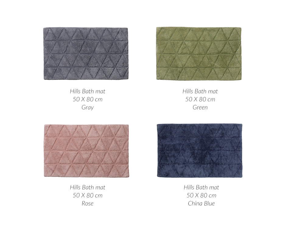 Hills Bath Mat, 50 x 80cm, Grey, 722774