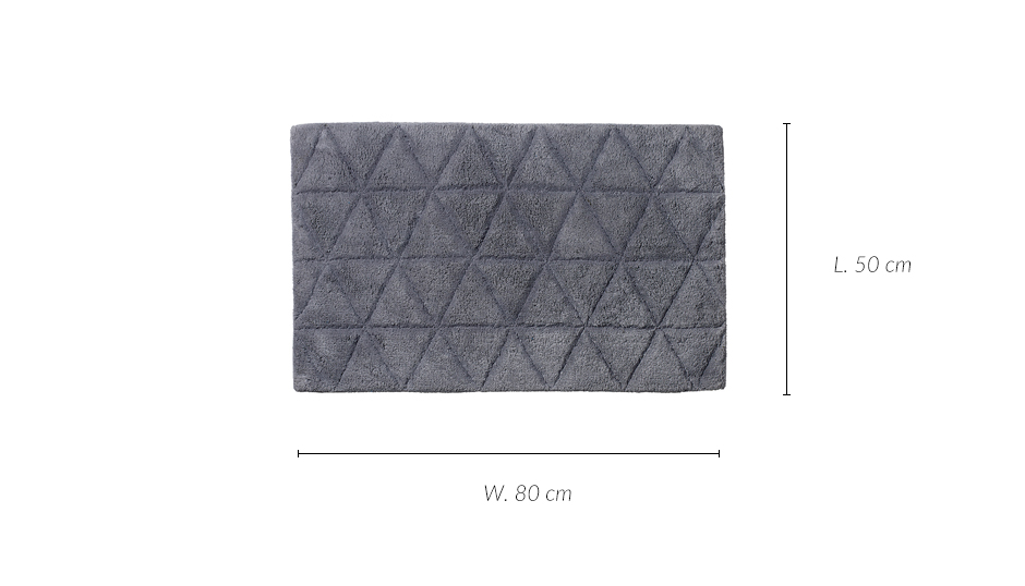 Hills Bath Mat, 50 x 80cm, Grey, 722774