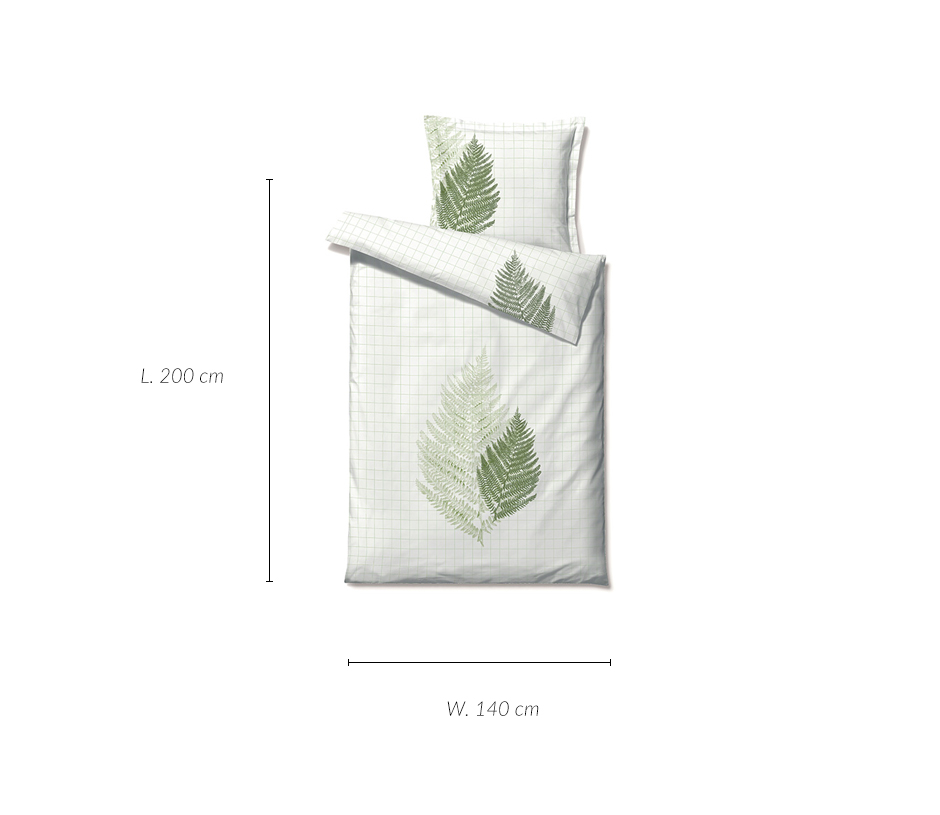 Summer Fern Bedlinen, 140 x 200cm, Green, 722914