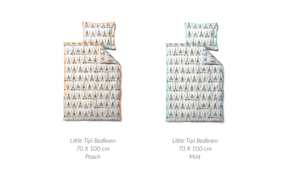 Little Tipi Bedlinen, 70 x 100cm, Peach, 722968