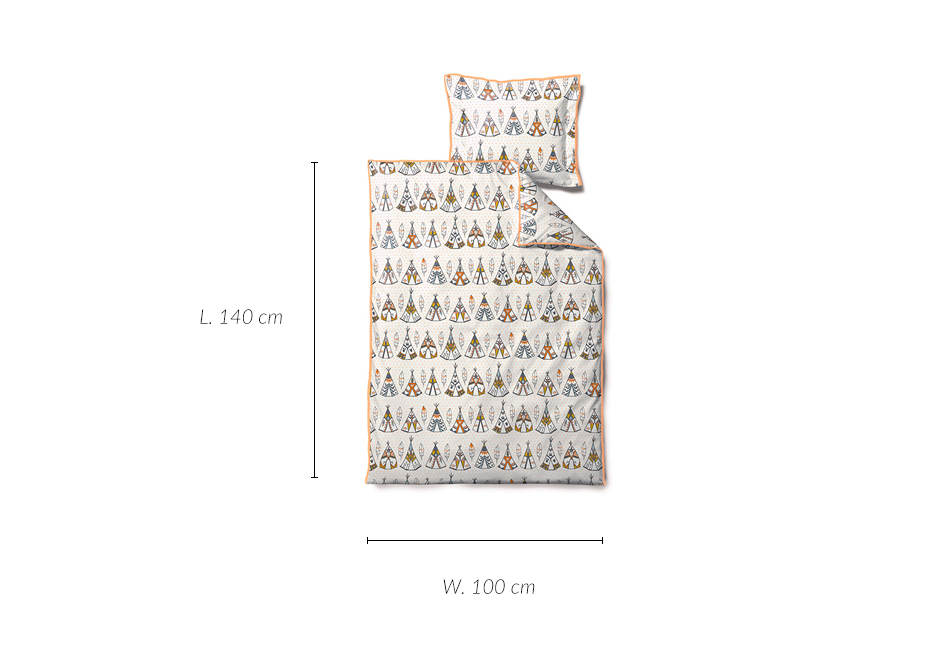 Little Tipi Bedlinen, 100 x 140cm, Peach, 722969