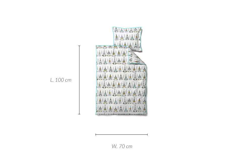 Little Tipi Bedlinen, 70 x 100cm, Mint, 722971
