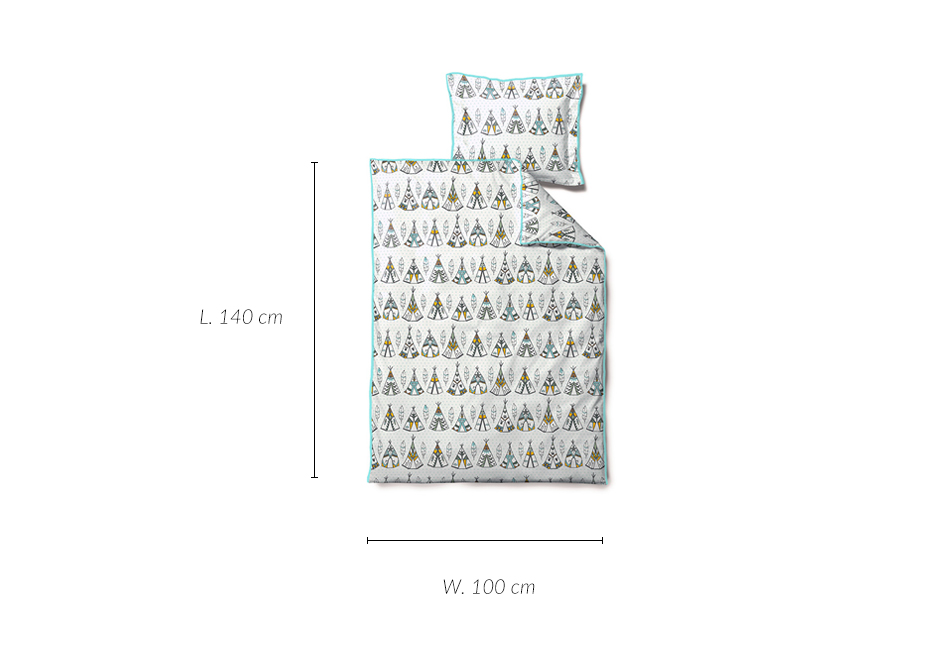 Little Tipi Bedlinen, 100 x 140cm, Mint, 722972