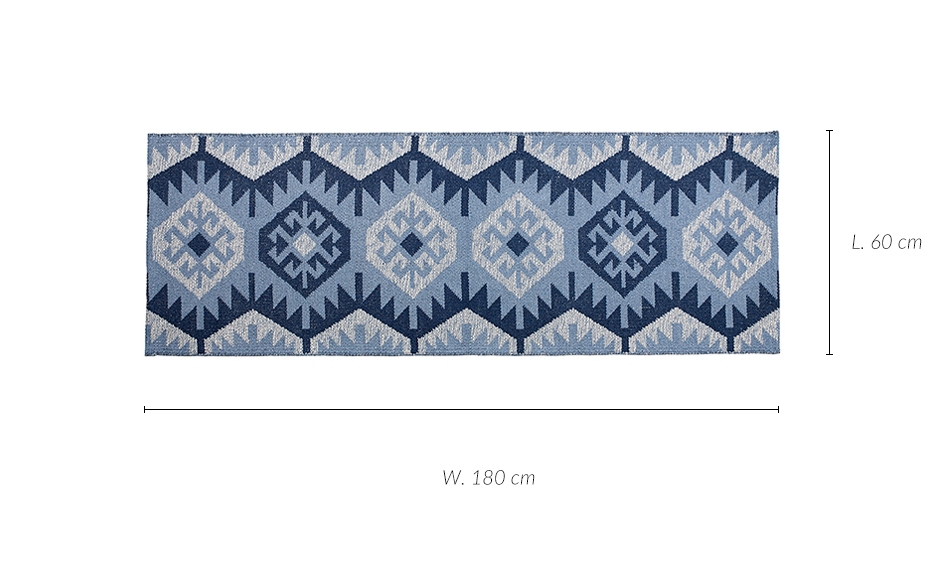 Kelim Rug, 60 x 180cm, Blue, 723002