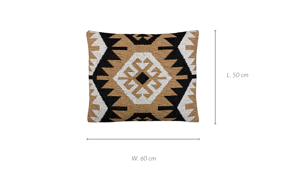 Kelim Cushion, 50 x 60cm, Black / Tobacco, 723004