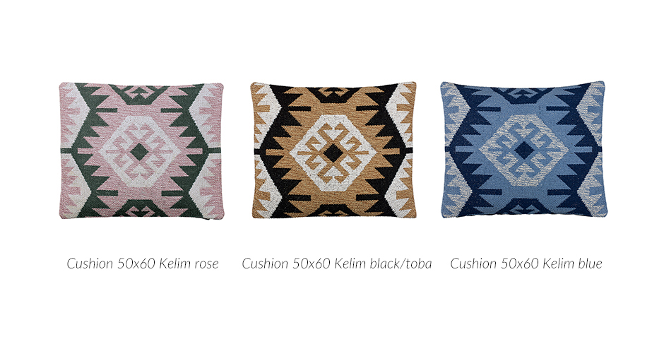 Kelim Cushion, 50 x 60cm, Blue, 723005