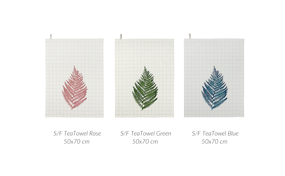 Summer Fern Teatowel, 50 x 70cm, Rose, 723014