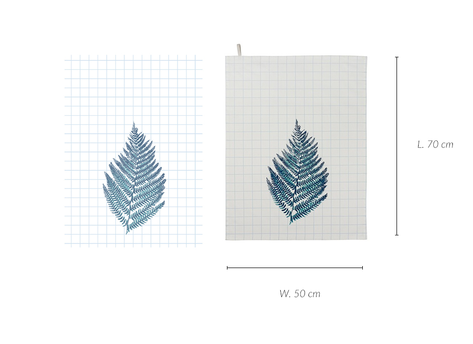 Summer Fern Teatowel, 50 x 70cm, Blue, 723016
