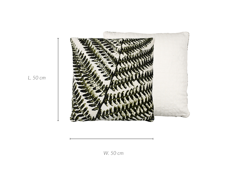 Summer Fern Cushion, 50 x 50cm, Green, 723029