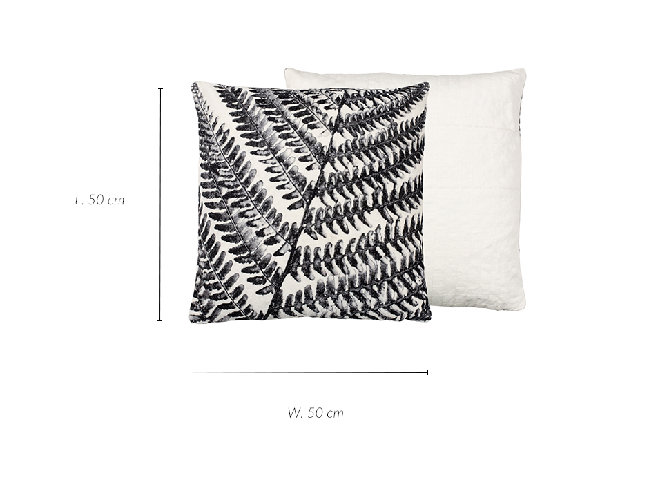Summer Fern Cushion, 50 x 50cm, Grey, 723030