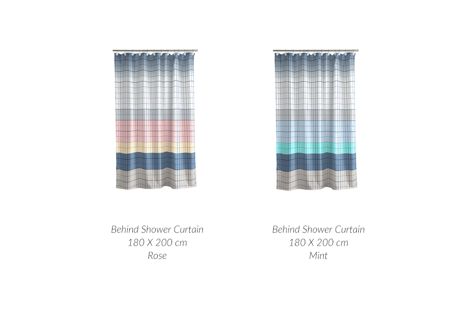 Behind Blocks Shower Curtain, 180 x 200cm, Rose, 723084