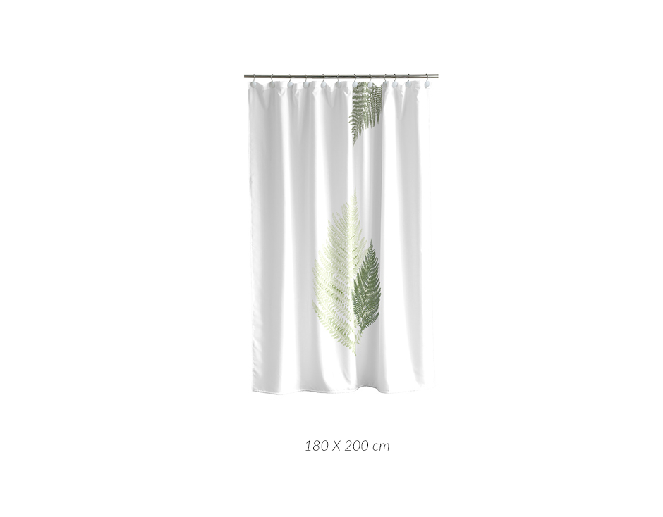 Summer Fern Shower Curtain, 180 x 200cm, Green, 723087