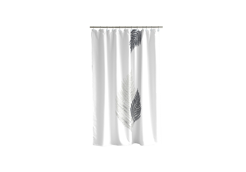 Summer Fern Shower Curtain, 180 x 200cm, Grey, 723088