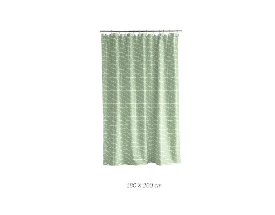 Gate Shower Curtain, 180 x 200cm, Green, 723089