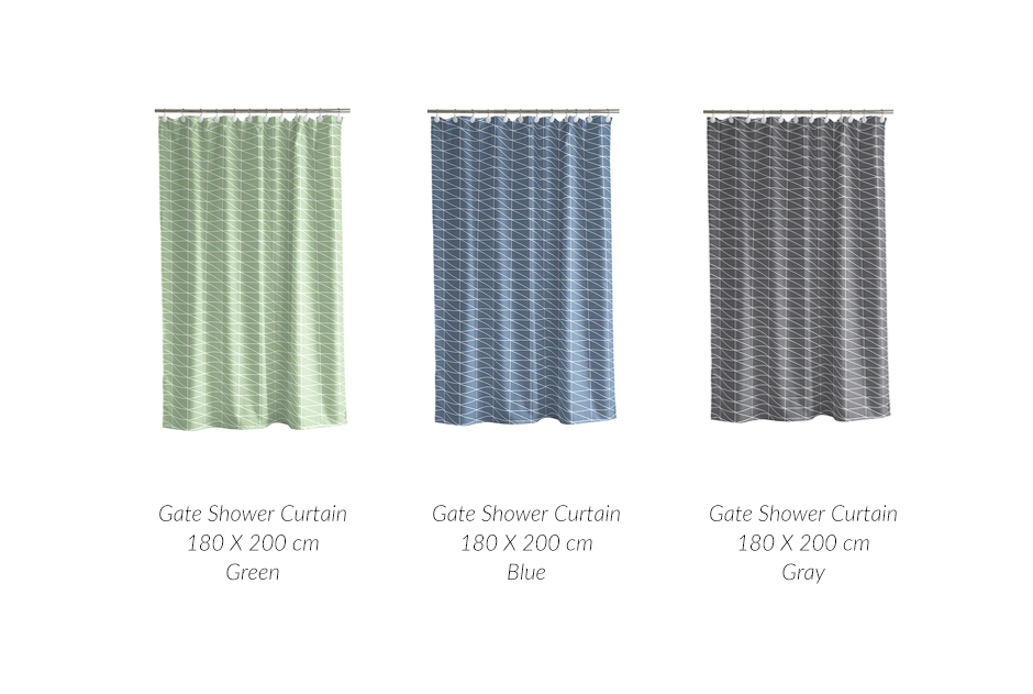 Gate Shower Curtain, 180 x 200cm, Blue, 723090