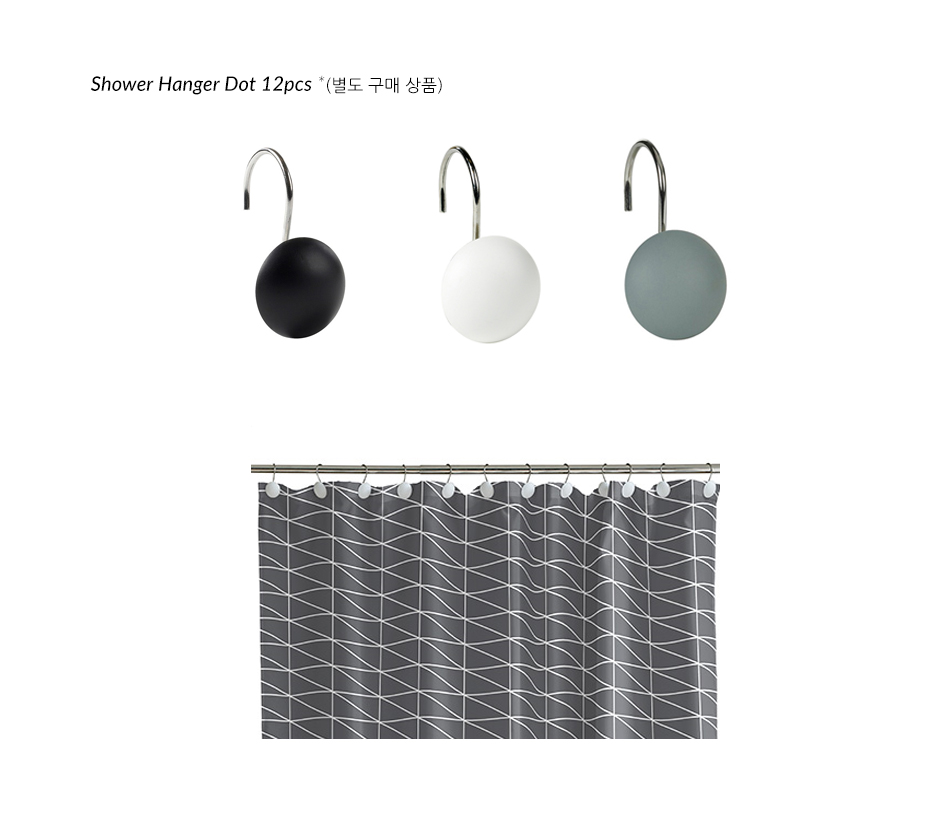 Gate Shower Curtain, 180 x 200cm, Grey, 723091
