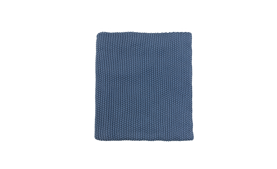 Moss Knit Throw, 130 x 170cm, China Blue, 723157