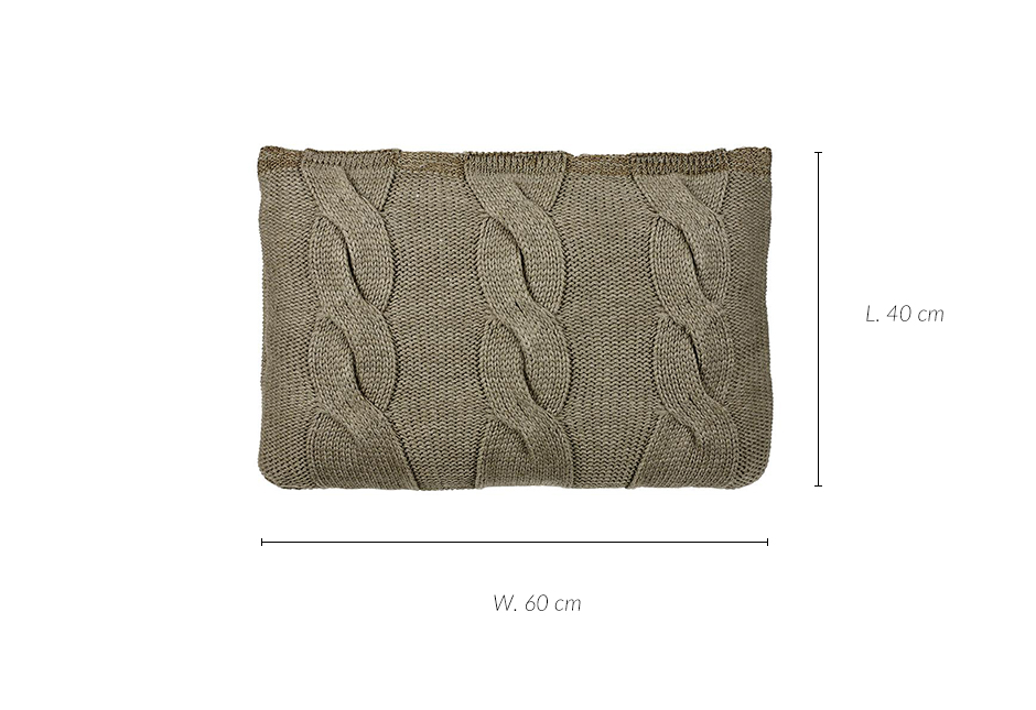 Mega Cable Cushion, 40 x 60cm, Pine, 723243