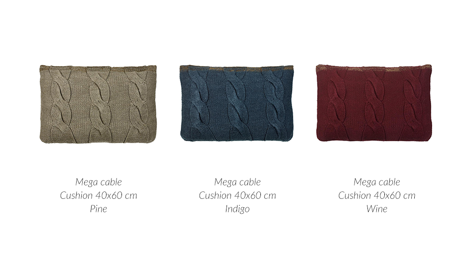 Mega Cable Cushion, 40 x 60cm, Wine, 723245