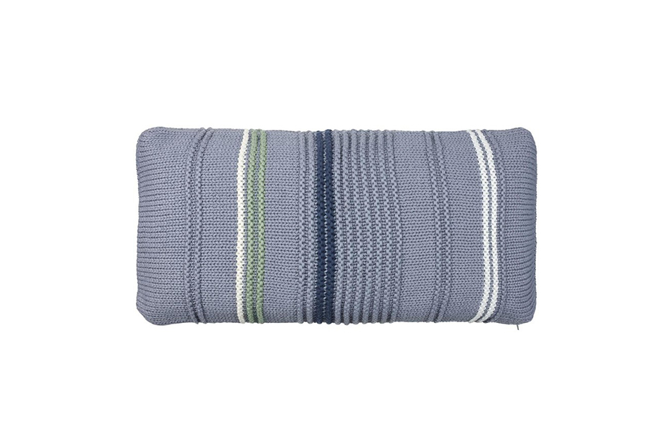 Purl Knit Cushion, 35 x 70cm, China Blue, 723247