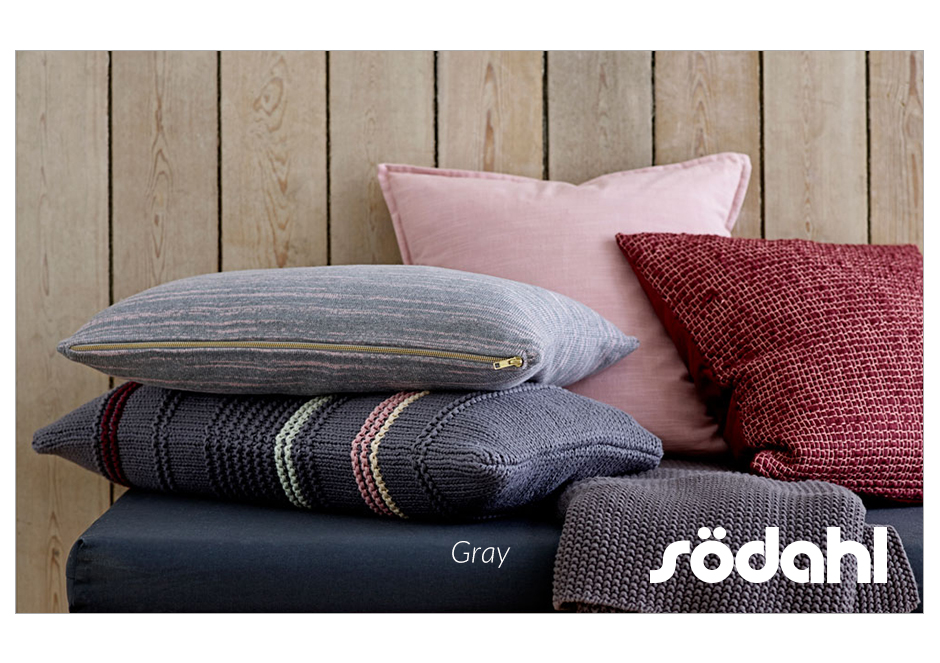 Purl Knit Cushion, 35 x 70cm, Grey, 723248