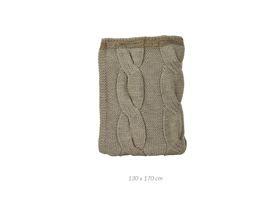 Mega Cable Plaid, 130 x 170cm, Pine, 723260