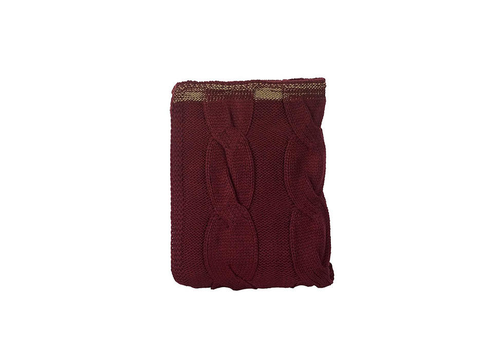 Mega Cable Plaid, 130 x 170cm, Wine, 723262