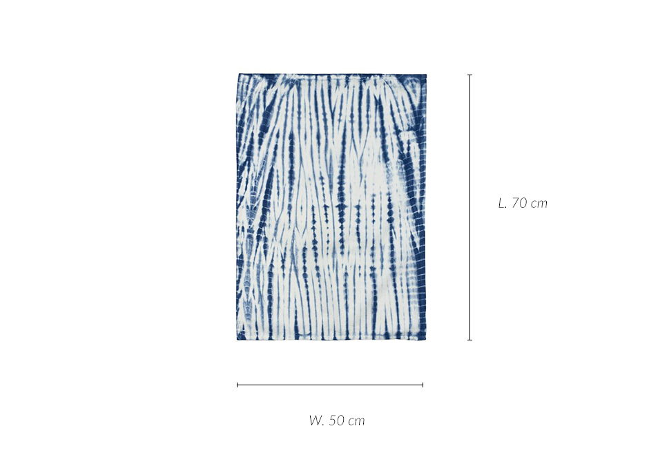 Shibori Teatowel, 50 x 70cm, Indigo Blue, 726301