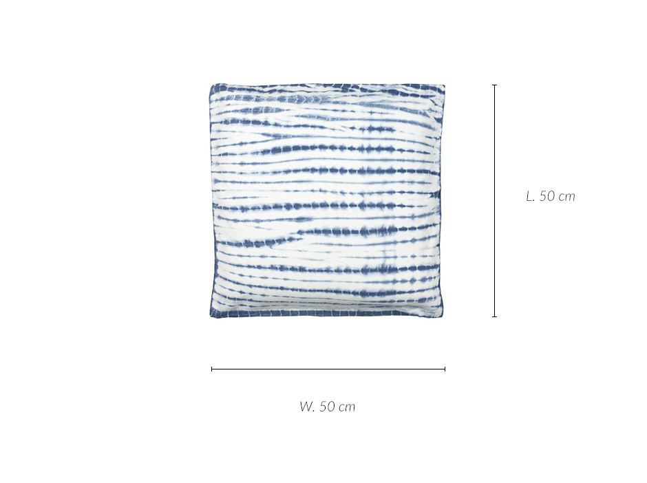 Shibori Cushion, 50 x 50cm, Indigo Blue, 726305