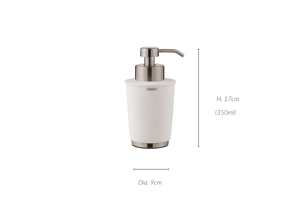 Touch Soap Dispencer, Dia.9 x 17cm, White Rubber, 975858