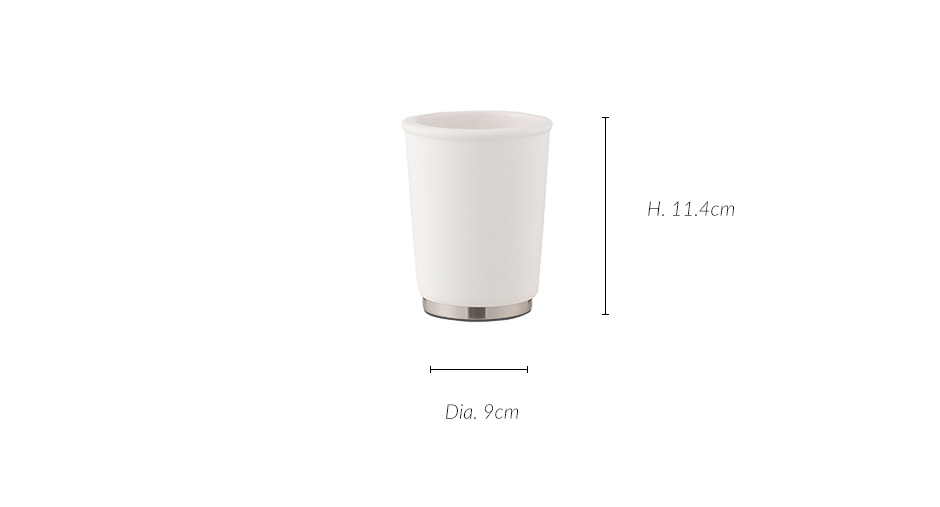 Touch Toothbrush Cup, Dia.9 x 11.4cm, White, 975859