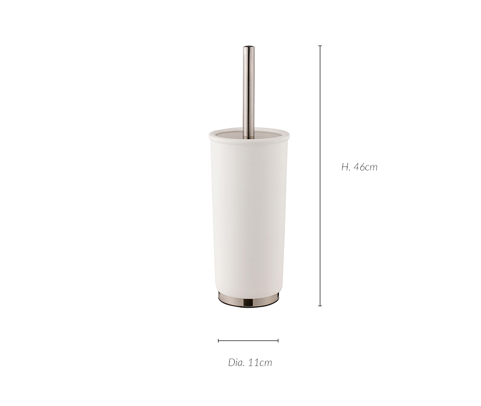 Touch Toilet Brush, Dia.11 x 46cm, White Rubber, 975860