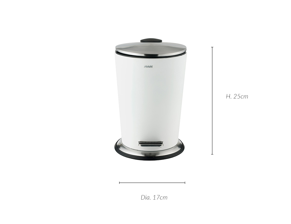 Touch Toilet Bin, Dia.17 x 25cm, White, 975968