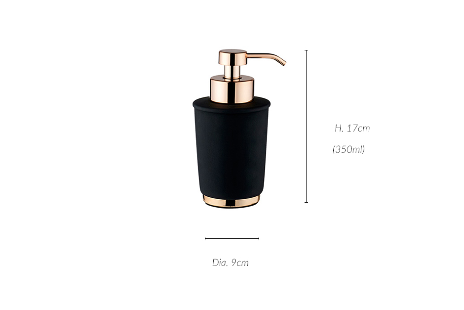 Touch Soap Dispencer, Dia.9 x 17cm, Black, 975998