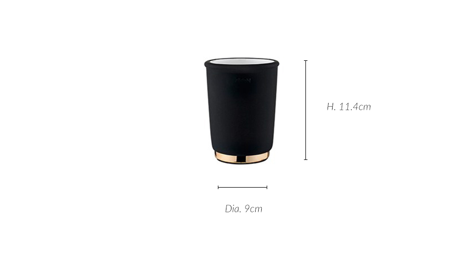 Touch Toothbrush Cup, Dia.9 x 11.4cm, Black, 975999