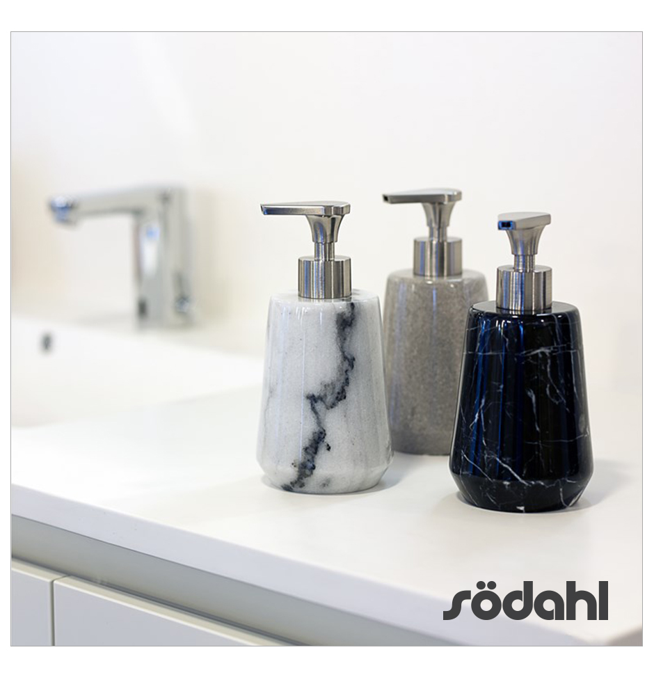 Marble Soap Dispencer, Dia.8 x 17cm, Black, 976005
