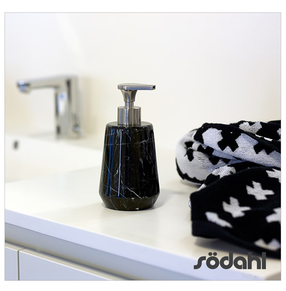 Marble Soap Dispencer, Dia.8 x 17cm, Black, 976005