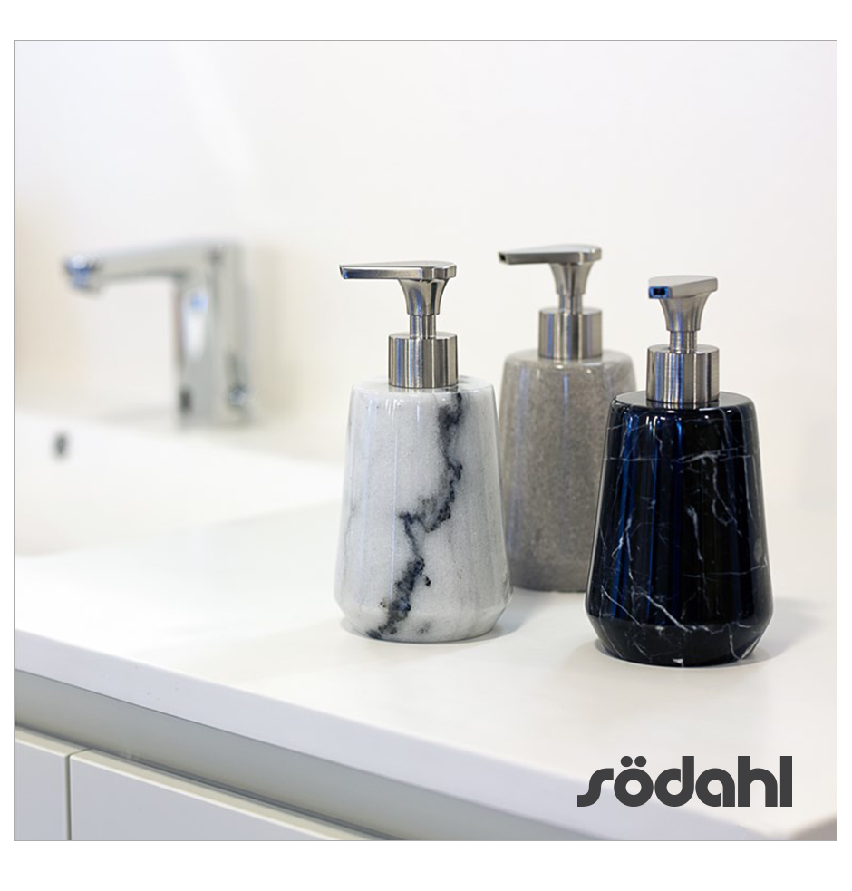 Marble Soap Dispencer, Dia.8 x 17cm, White, 976006