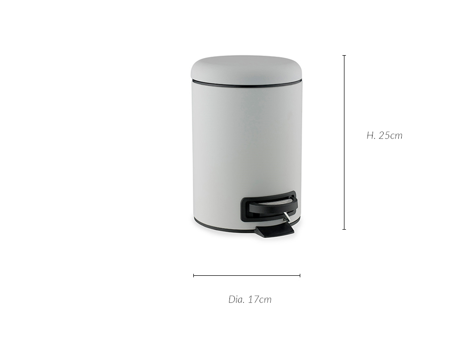 Mono Toilet Bin, Dia.17 x 25cm, Grey, 976008