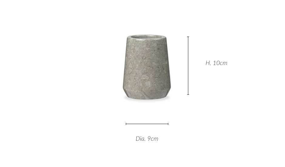 Marble Toothbrush Cup, Dia.9 x 10cm, Grey, 976027