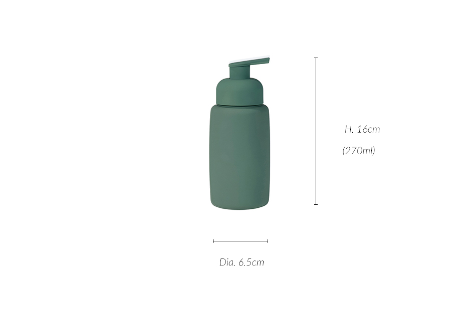 Mono Soap Dispencer, Dia.6.5 x 16cm, Green Rubber, 976030